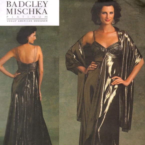 Vogue V1079 Badgley Mischka Sewing Pattern Evening Gown and Stole Size 18 20 22 - Picture 1 of 6